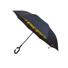 Manual Open Close Double Layer Inverted Umbrella , Inverted Rain Umbrella supplier
