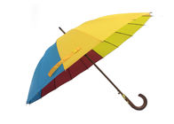 Double Canopy  Wooden Stick Umbrella Metal Frame Wooden Tips Customized  Logo supplier