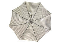 Black Metal Ribs J Handle Umbrella , Windproof Golf Umbrellas Customized Design supplier