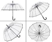 Long Handle Clear Dome Shaped Umbrella High Strength Flexibility Windproof supplier