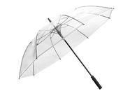 Strong Fiberglass Frame Clear Plastic Rain Umbrellas Clear Friendly Poc Plastic Fabric supplier