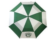 Gree White Printed Golf Umbrellas Fiberglass Haft Automatic Open Manual Close supplier