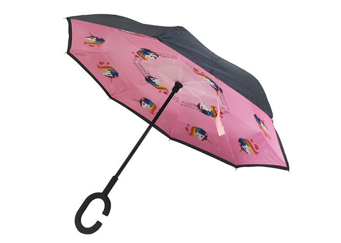 Waterproof Reverse Inverted Umbrella C Shaped Hand Grip Abrasion Resistant supplier