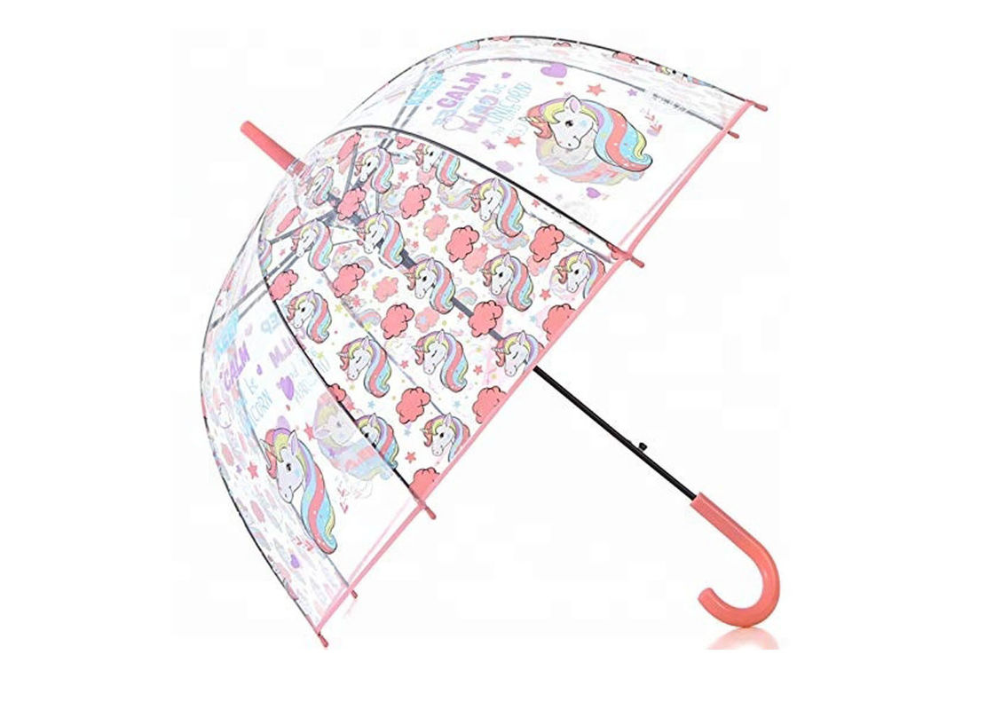 Easy Open Clear Plastic Rain Umbrellas 23 Inch 8 Ribs  Digital printing supplier