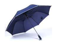 Auto Open Folding Golf Umbrella J Shape Handle Polyester / Pongee Fabric supplier