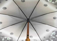 8 Panels  Polyester  Wooden Stick Umbrella Uv Protective Pongee Floral Design supplier