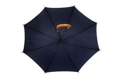 Oem Wooden Stick Umbrella , Wooden Rain Umbrella Auto Open Wooden Shaft Frame supplier