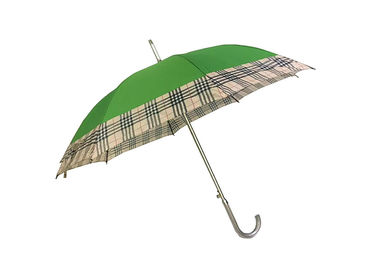 Green J Handle Umbrella , Self Opening Umbrella Aluminum Shaft Auto Open supplier