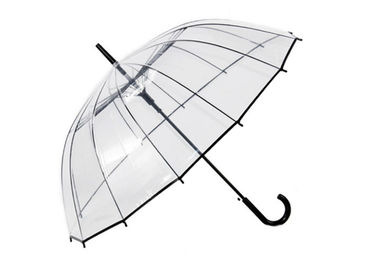 Long Handle Clear Dome Shaped Umbrella High Strength Flexibility Windproof supplier