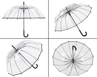 Long Handle Clear Dome Shaped Umbrella High Strength Flexibility Windproof supplier