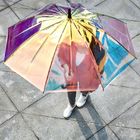 Metal Haft Clear Plastic Rain Umbrellas , Transparent Rain Umbrella Plastic Handle supplier