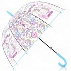 Easy Open Clear Plastic Rain Umbrellas 23 Inch 8 Ribs  Digital printing supplier
