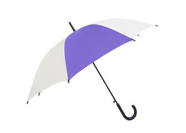 Purple White Printed Golf Umbrellas Plastic Hook Handle 10mm Metal Shaft supplier