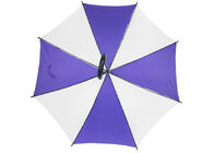 Purple White Printed Golf Umbrellas Plastic Hook Handle 10mm Metal Shaft supplier