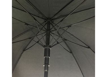 Schwarzes druckte Golf-Regenschirm-quadratische Form-Fiberglas-Rippen-Gummigriff fournisseur