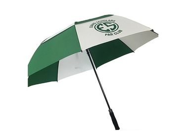 Gree White Printed Golf Umbrellas Fiberglass Haft Automatic Open Manual Close supplier