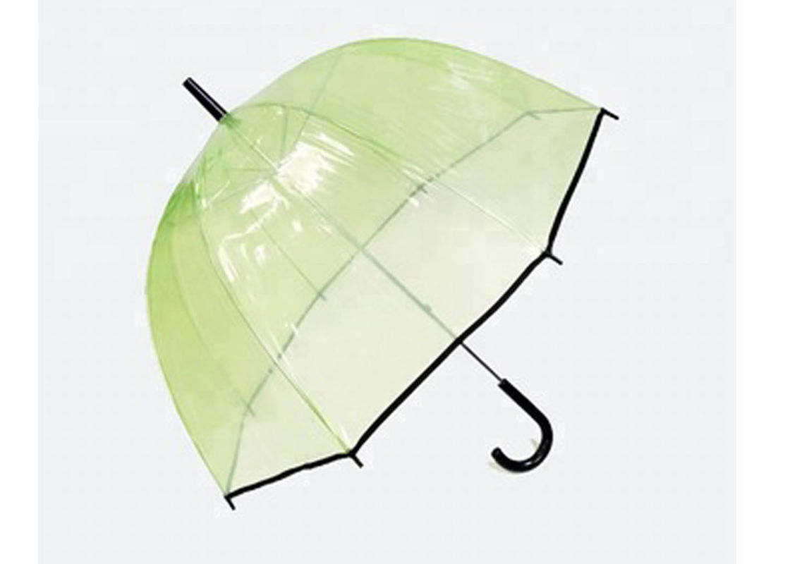 Poe Fabric Clear Plastic Rain Umbrellas , Transparent Dome Umbrella	 Auto Open supplier